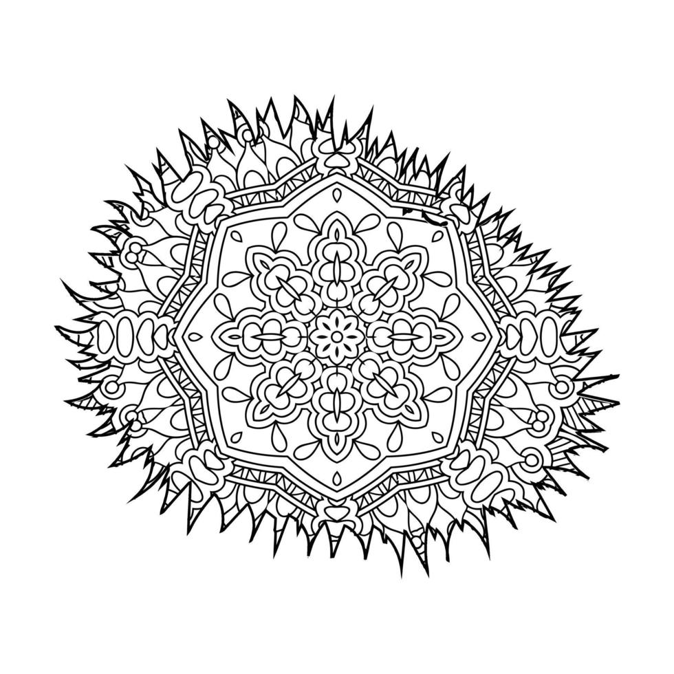 Mandala Jackfruit Coloring Page For Kids vector