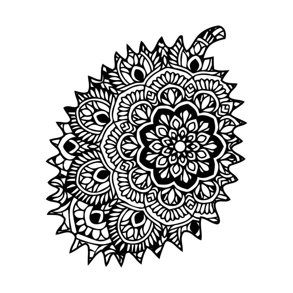 Mandala Jackfruit Coloring Page For Kids vector