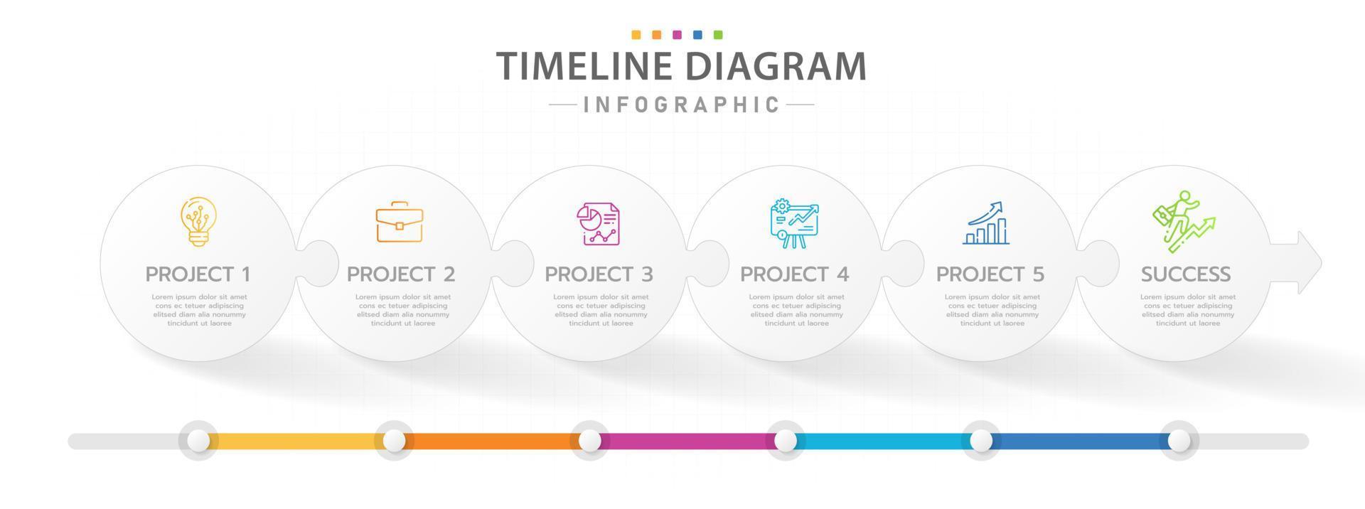 Infographic template for business. 6 Steps Modern Timeline diagram calendar with jigsaw concept, presentation vector infographic.