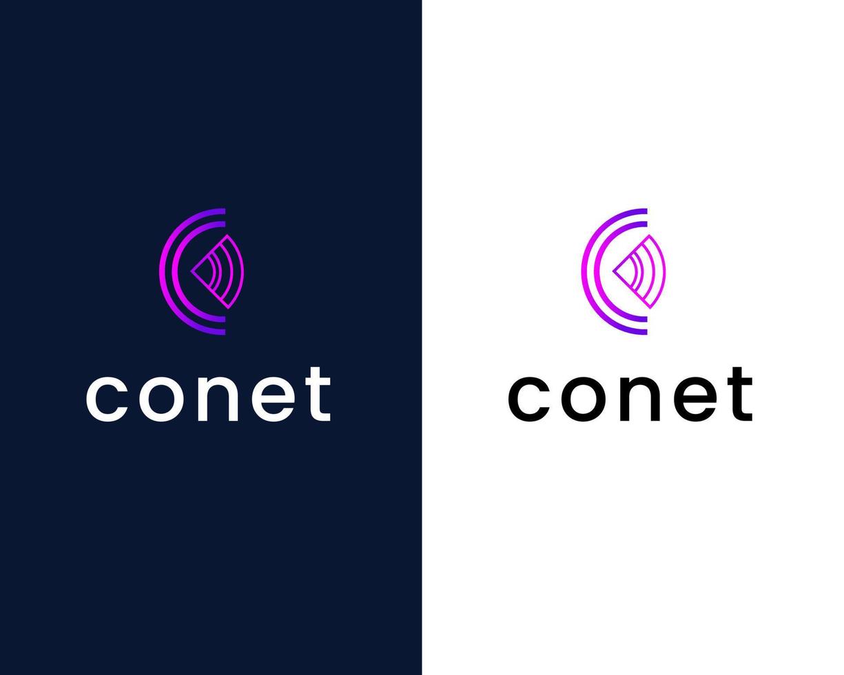 letter c with net logo design template vector