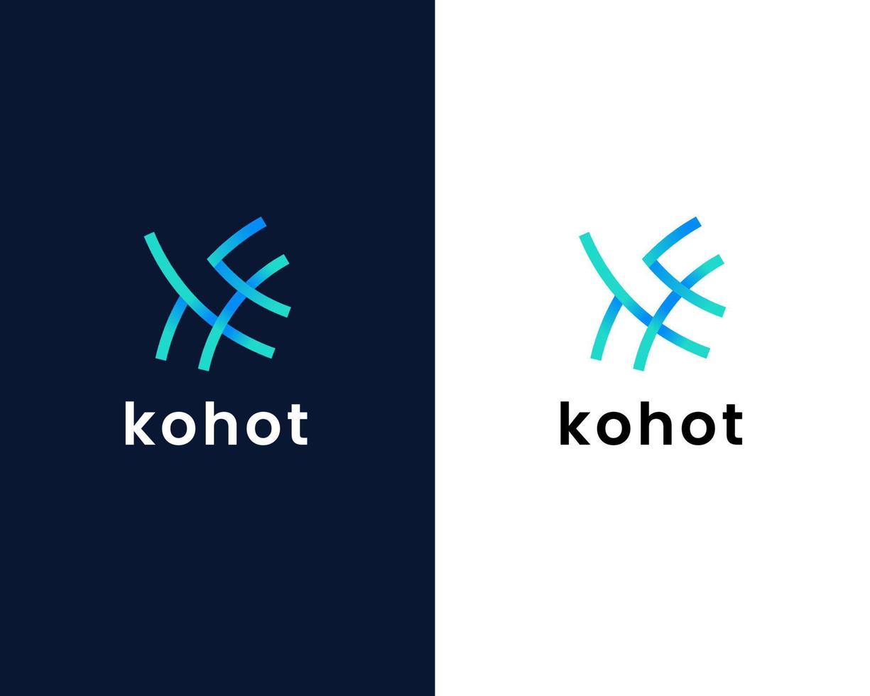 letter h and k logo design template vector