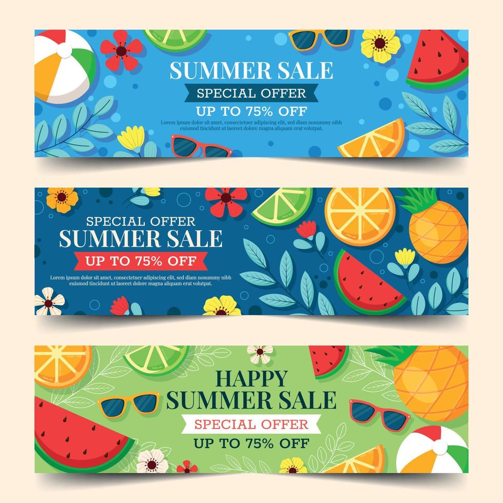 Summer Sale Floral Banner vector
