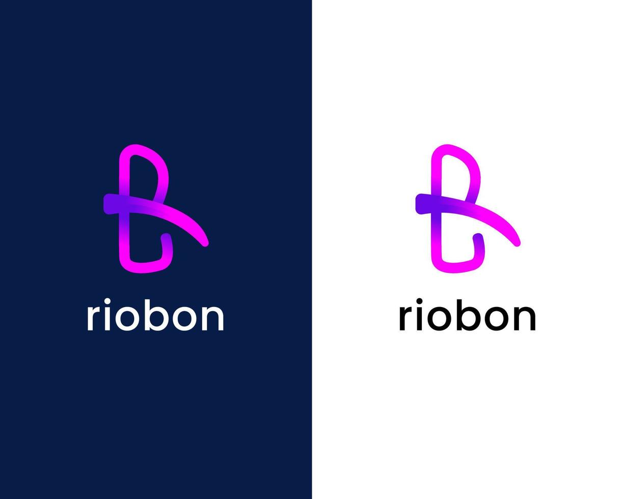 plantilla de diseño de logotipo de letra r y b vector