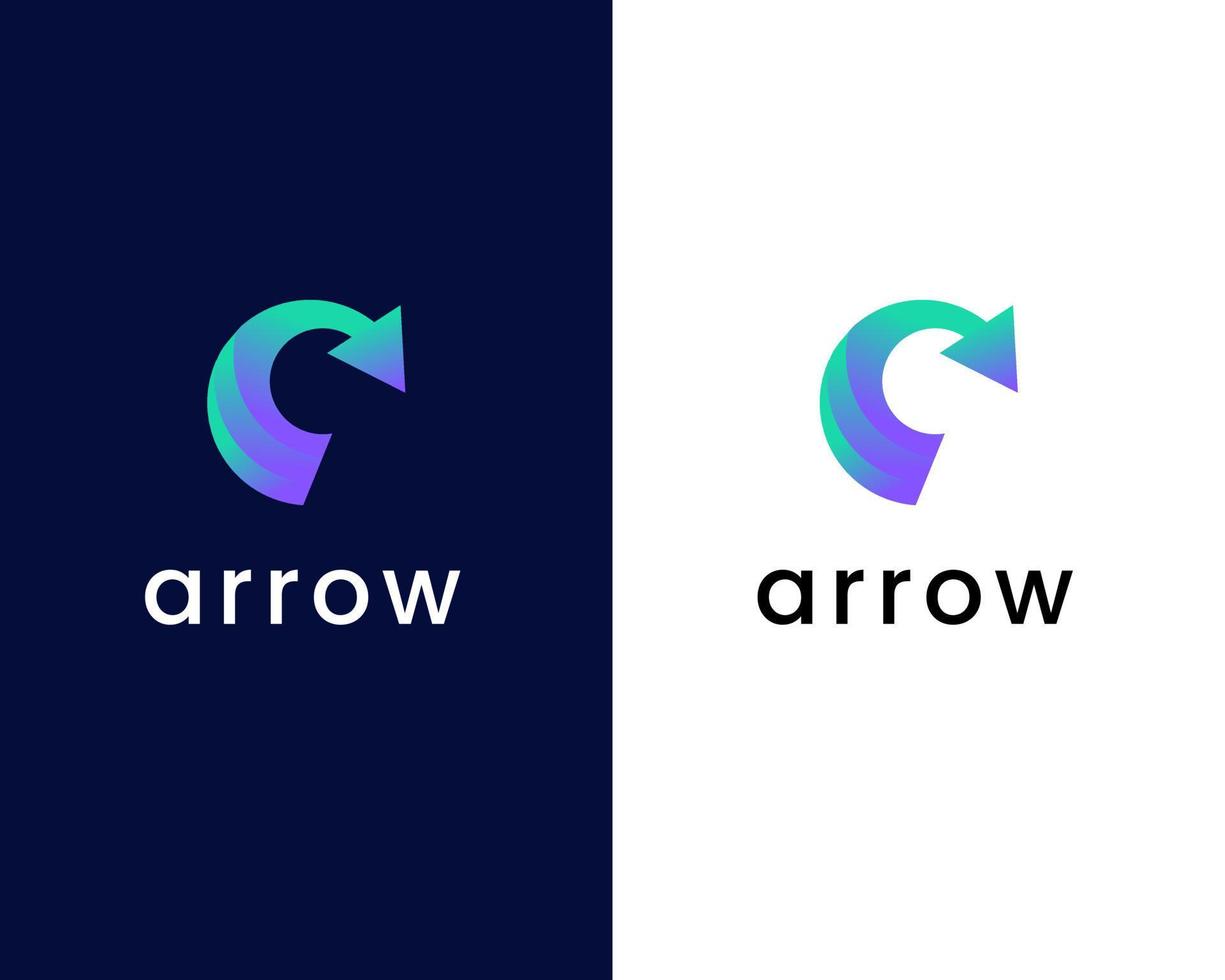 letter c with arrow logo design template vector