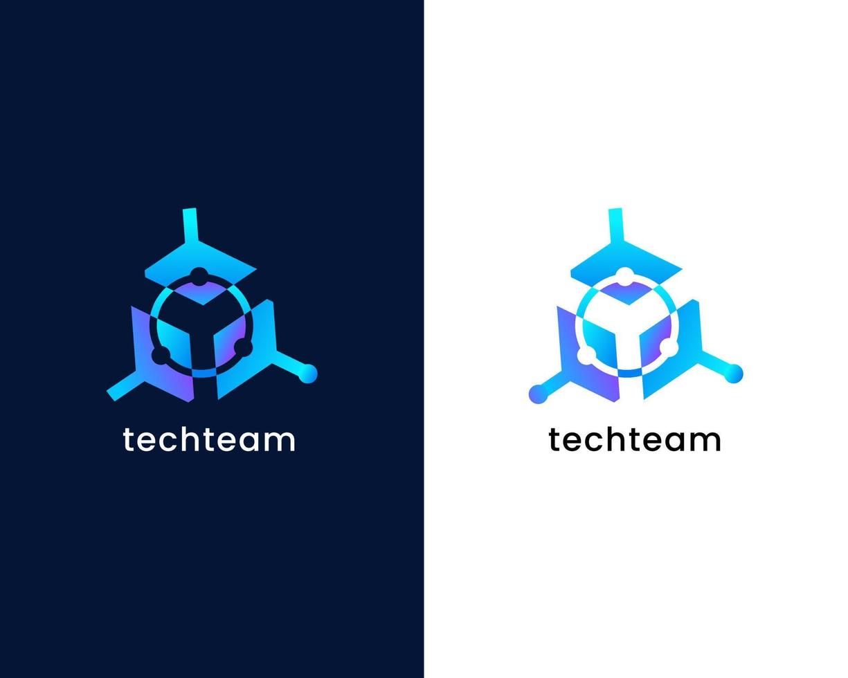 team with connect logo design template vector