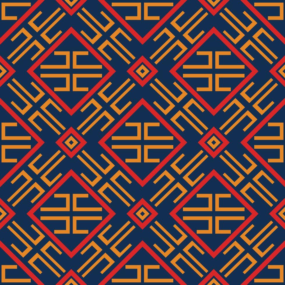asian ethnic geometric fabric pattern vector