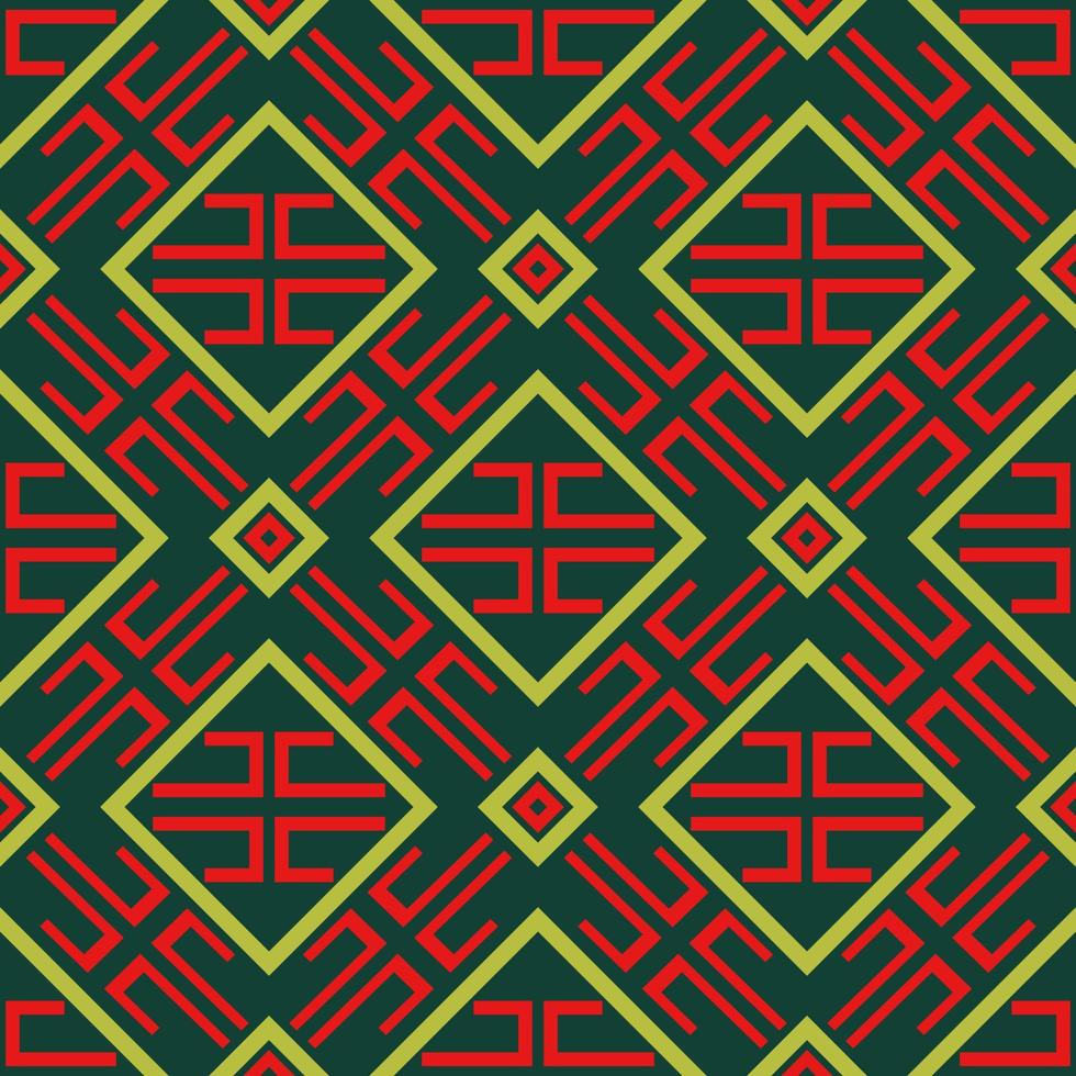 asian ethnic geometric fabric pattern vector