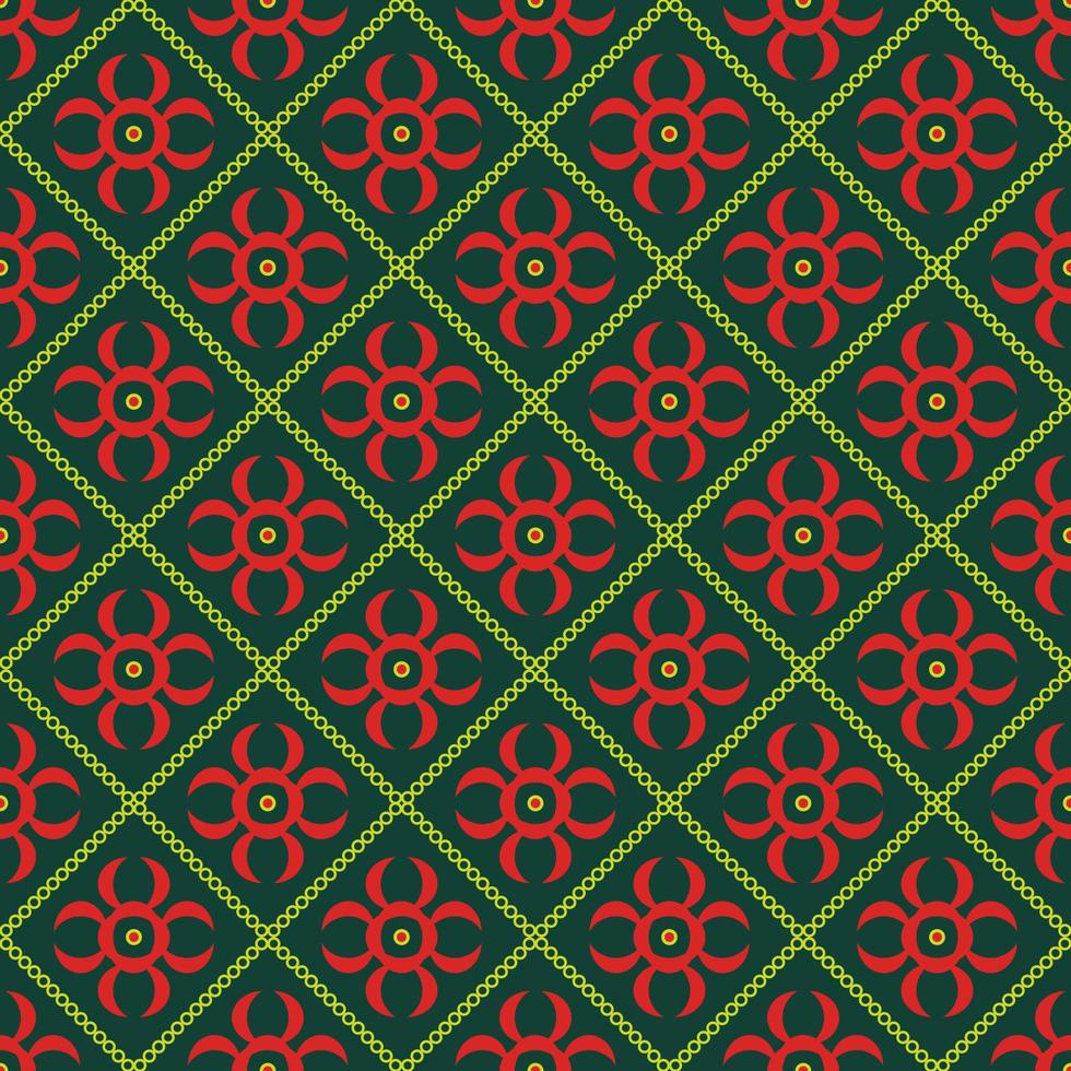asian ethnic geometric fabric pattern vector