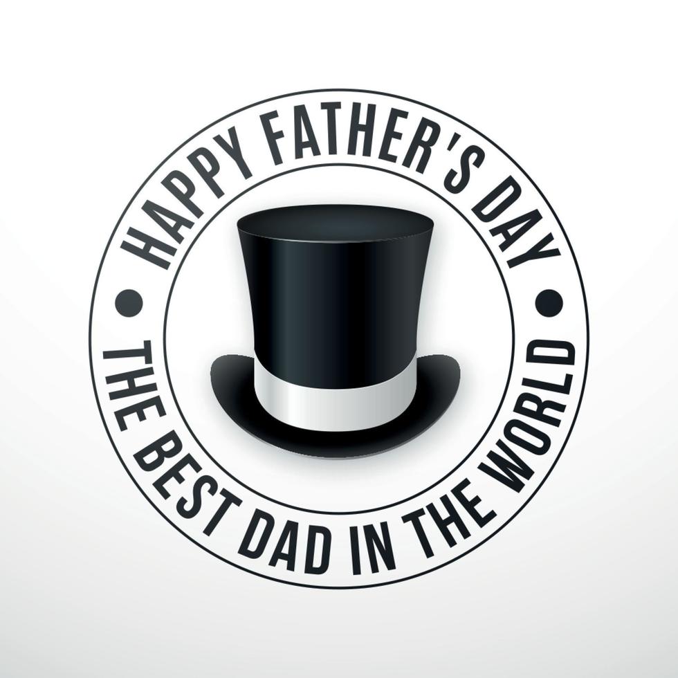 Happy Fathers Day inscription with retro hat. vector