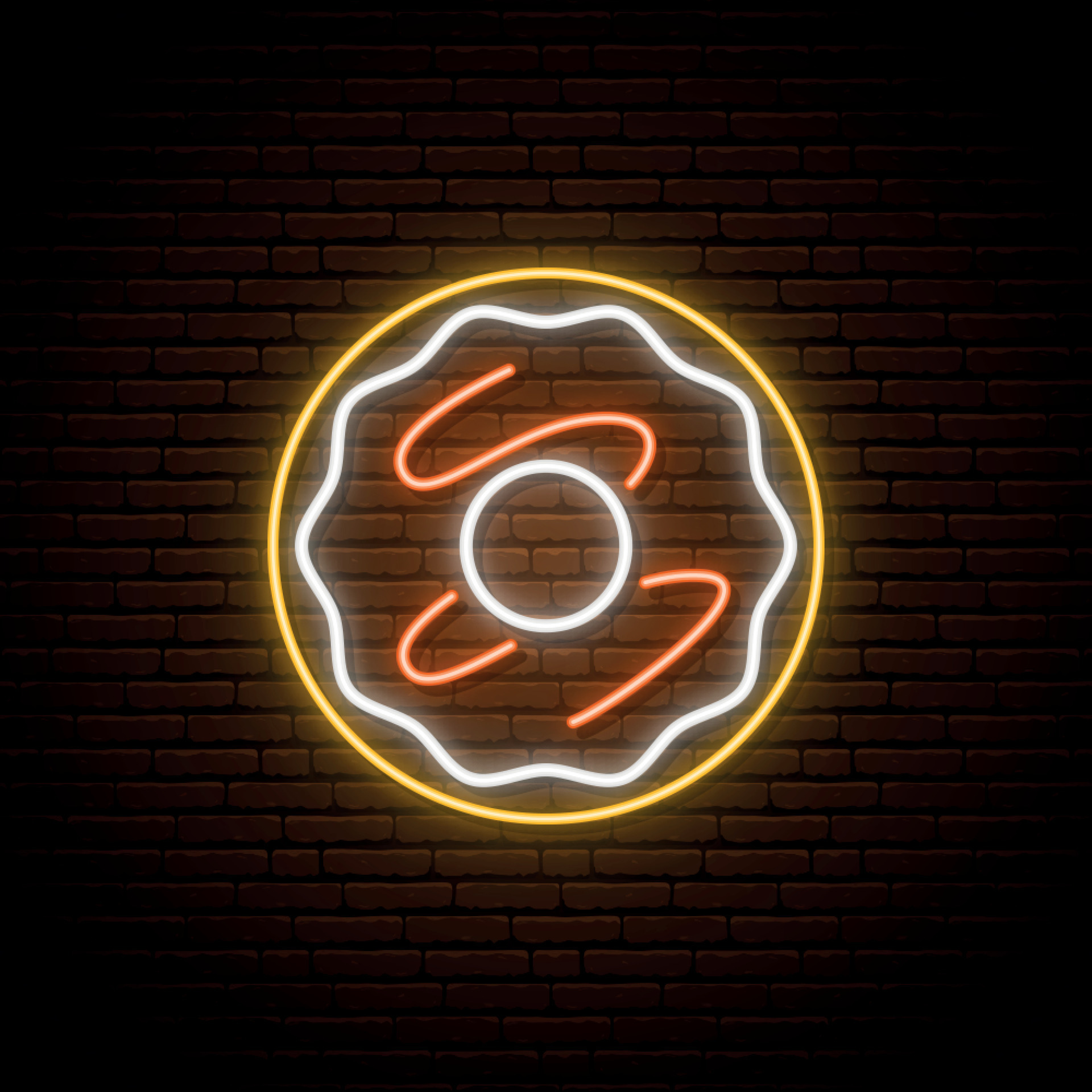 Neon Donut sign. 7533719 Vector Art at Vecteezy