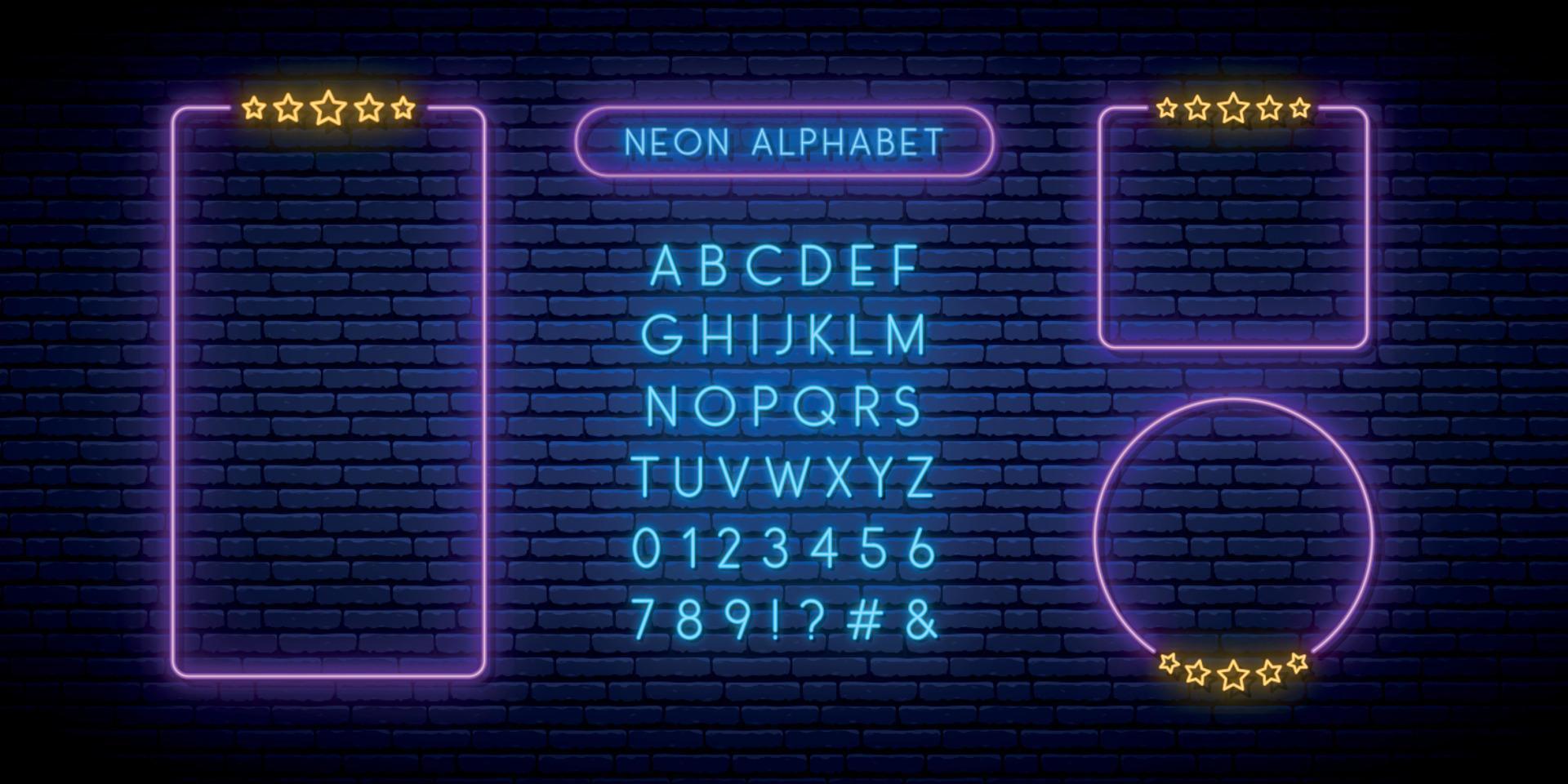 Neon rating sign. vector