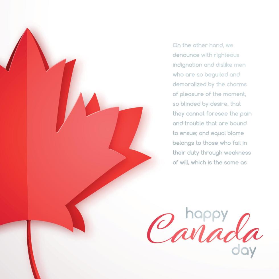Happy Canada Day greeting card. vector