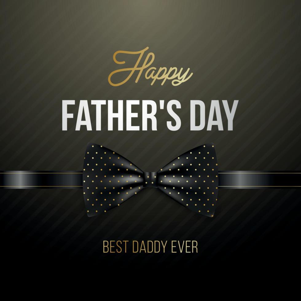 Happy Fathers Day greeting card with elegant bow tie. vector