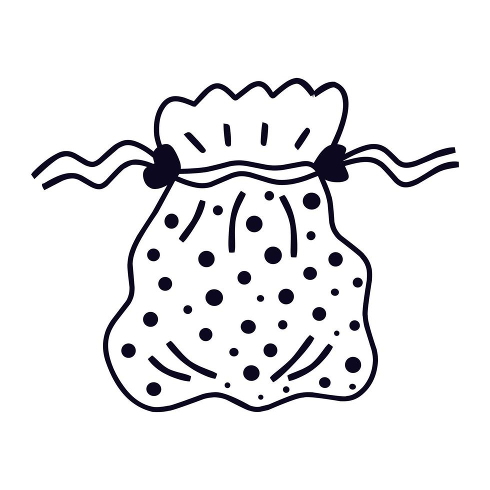 Doodle hand drawn sack of herbs vector