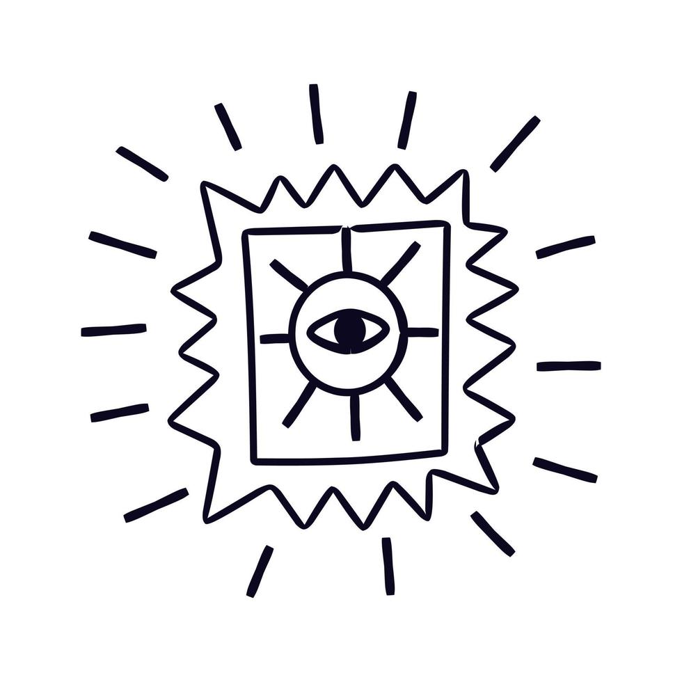 Doodle magic card with esoteric eye vector