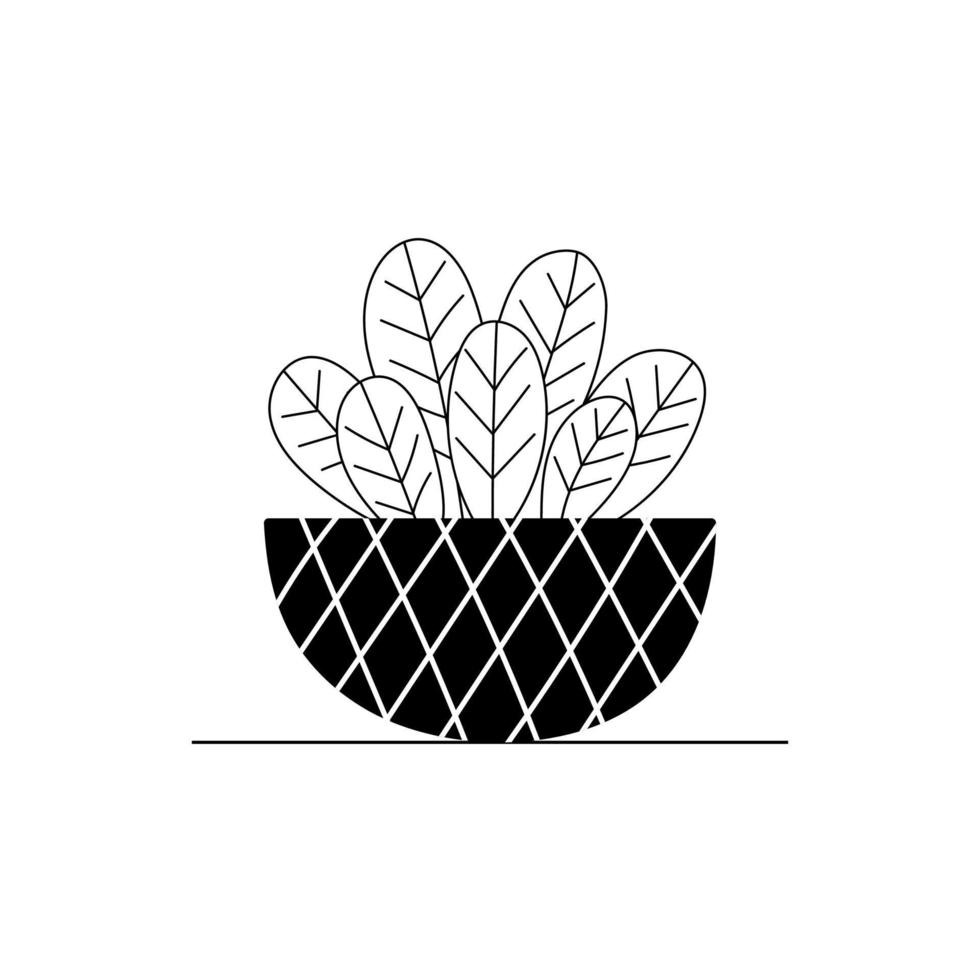 plantas de interior vectoriales. flor en maceta plantas caseras estilizadas. decoración del hogar e interiorismo. suculentas, monstera, cactus. ilustración aislada sobre fondo blanco. vector