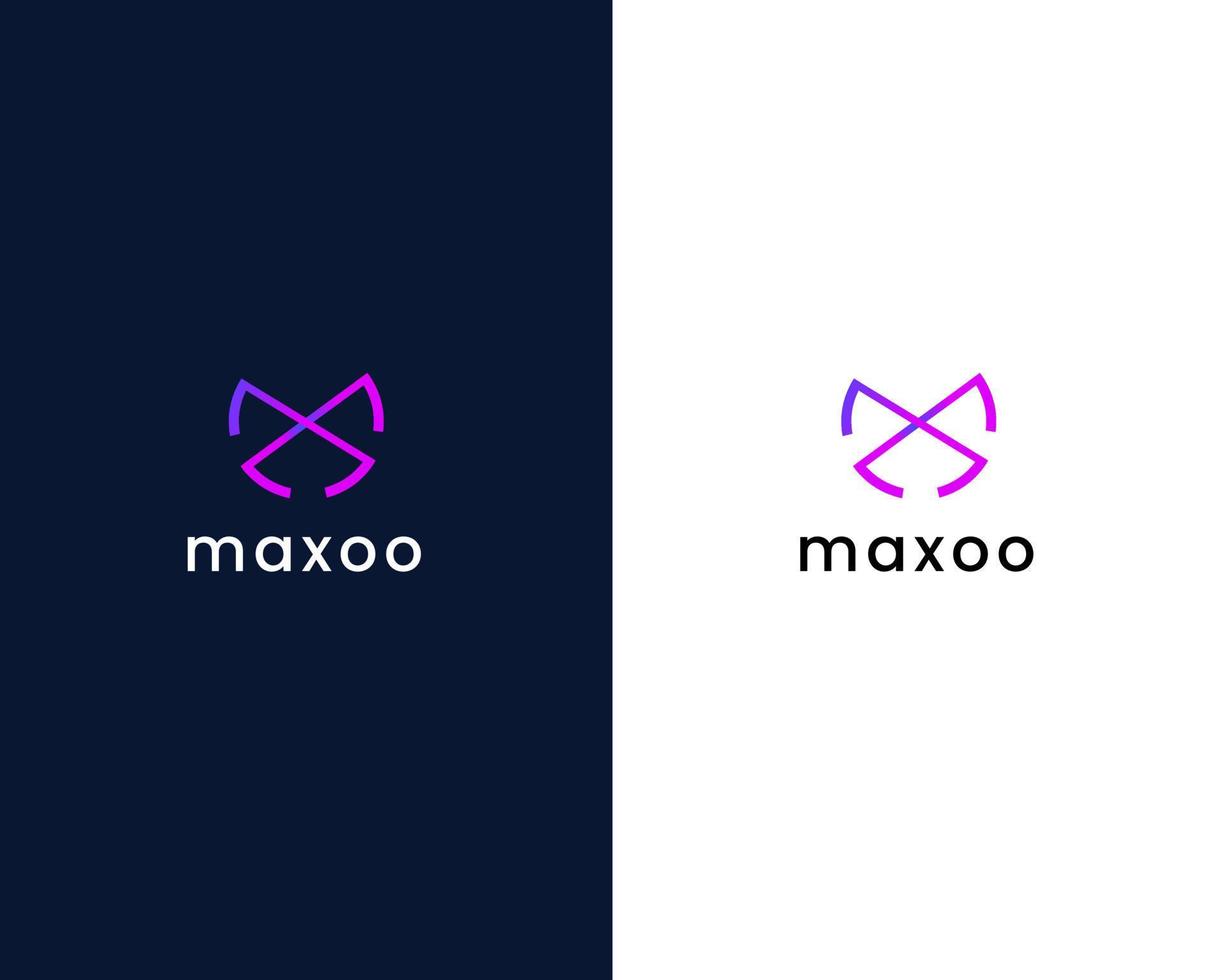 letter m and x logo design template vector
