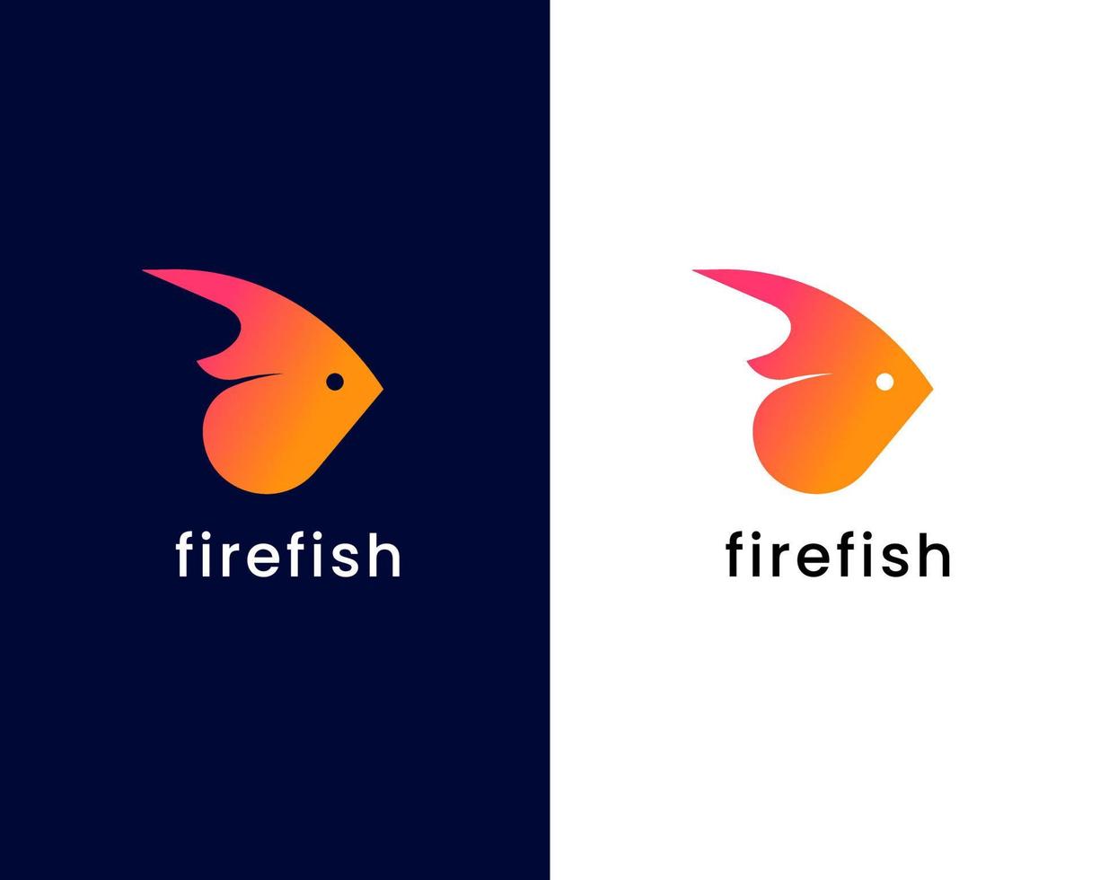 fish with fire logo design template vector