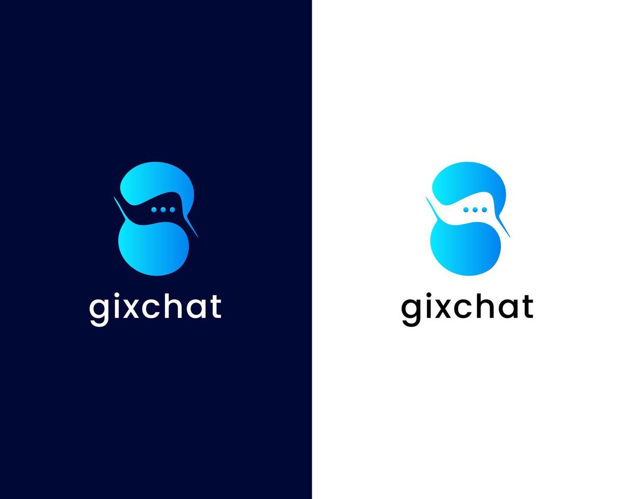 letra g con plantilla de diseño de logotipo de chat vector