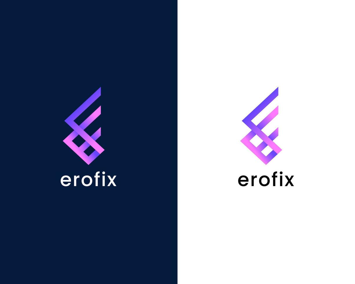 plantilla de diseño de logotipo moderno letra f y e vector