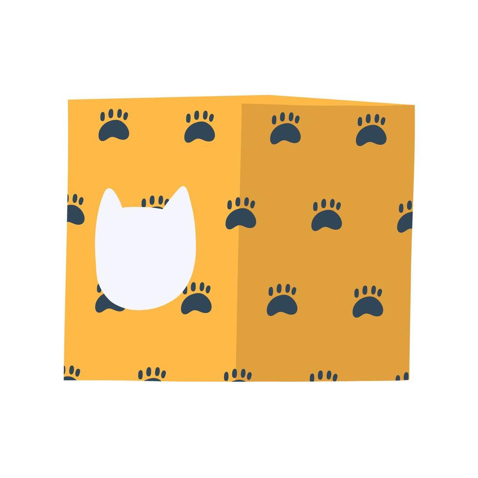 casa de gato en estilo plano de dibujos animados. ilustración vectorial de cama para mascotas, gato o perro, accesorio de gatito o cachorro aislado en fondo blanco. vector