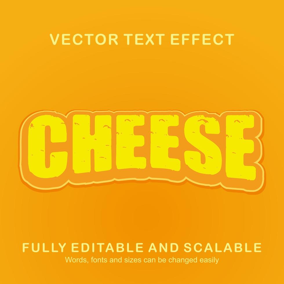 efecto de texto editable estilo de texto de queso vector premium