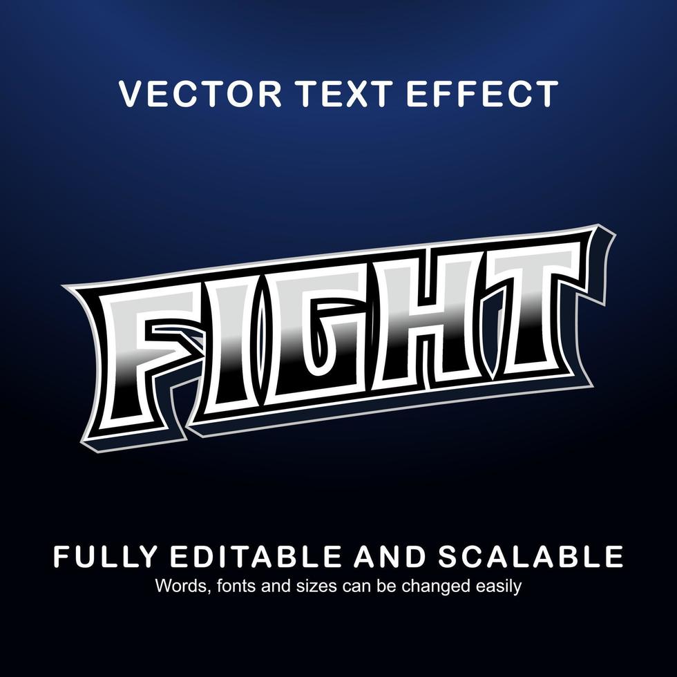 Fight editable text effect style vector