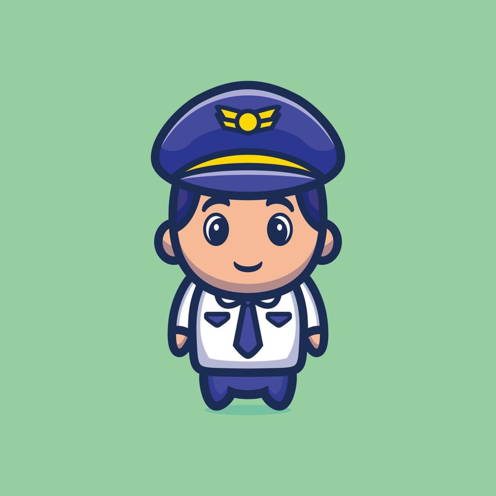 vector premium de personaje de dibujos animados piloto lindo