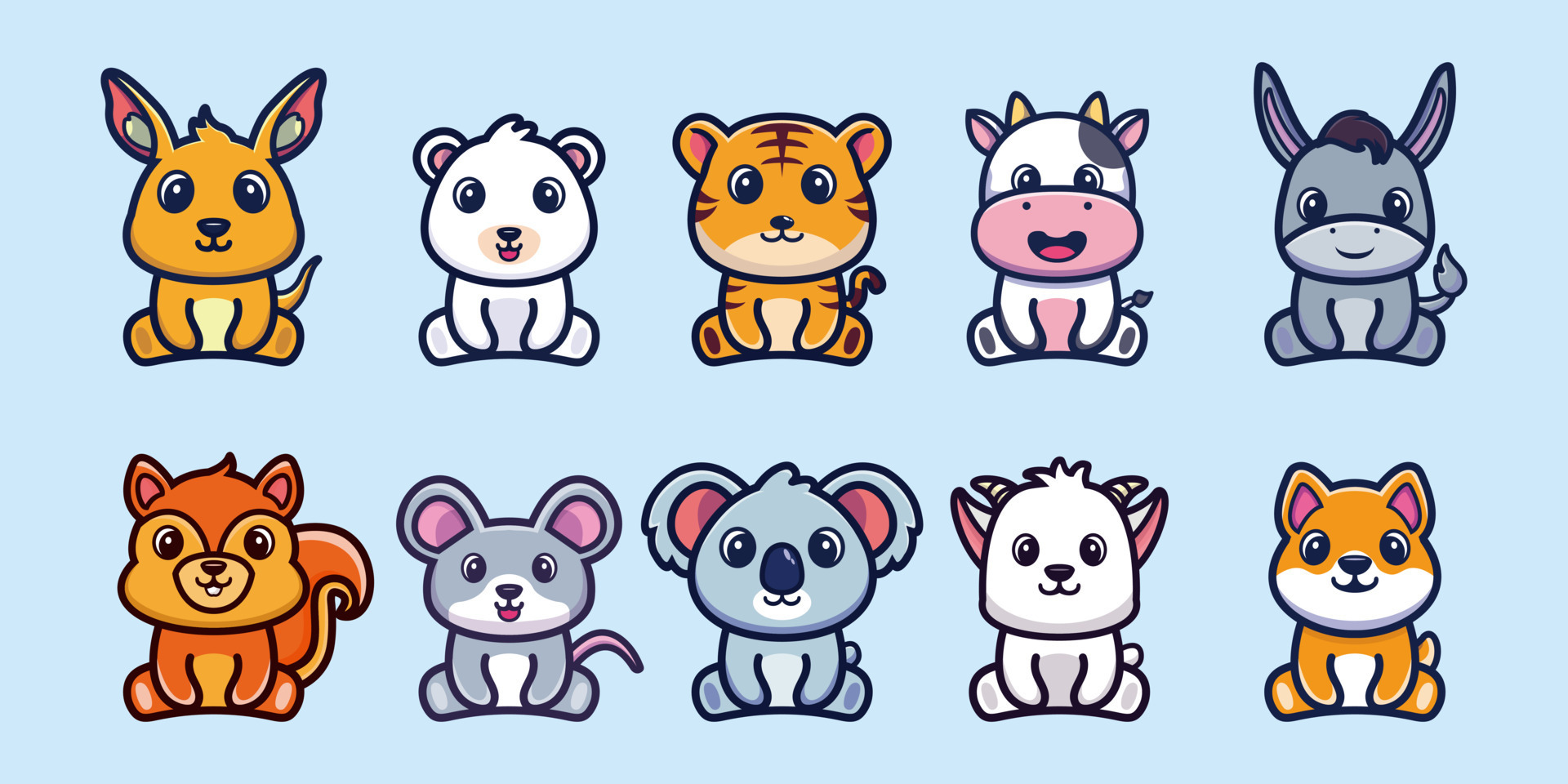 Cute Animal Vector Art, Icons, and Graphics for Free Download