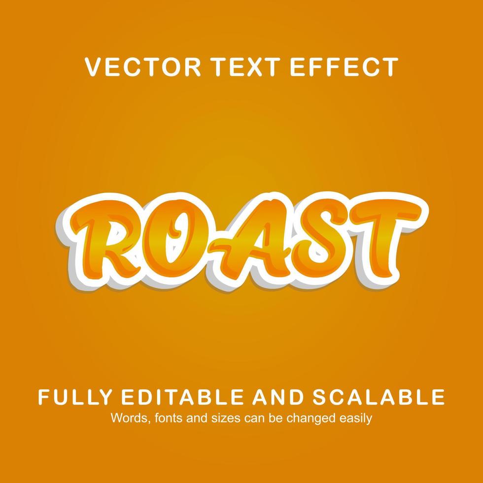 efecto de texto editable estilo de texto asado vector premium