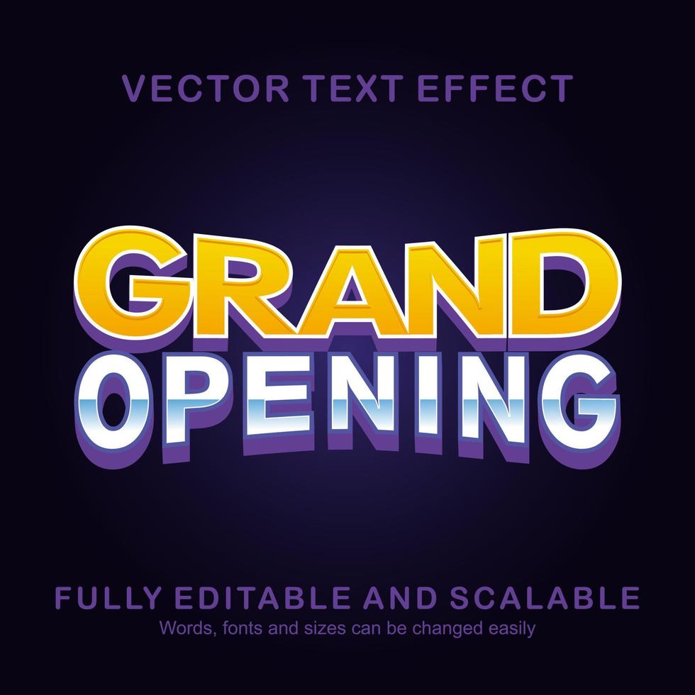 Editable text effect grand opening text style premium vector