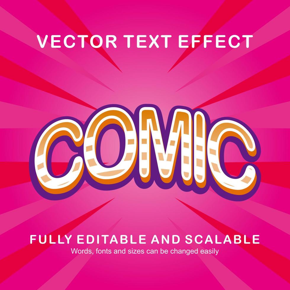 Editable text effect comic text style premium vector