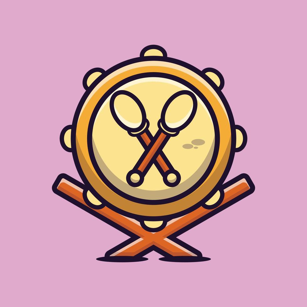 Bedug muslim drum vector icon illustration