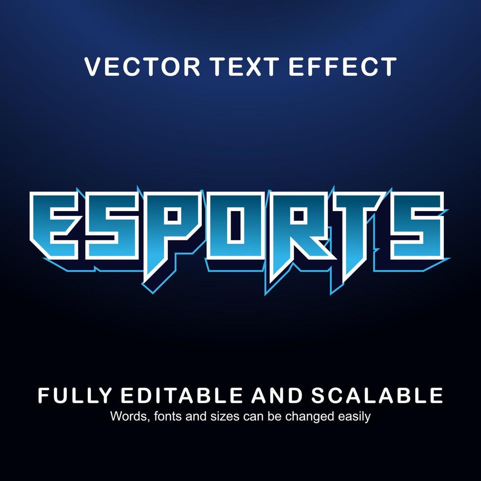 efecto de texto editable estilo de texto de esports vector premium