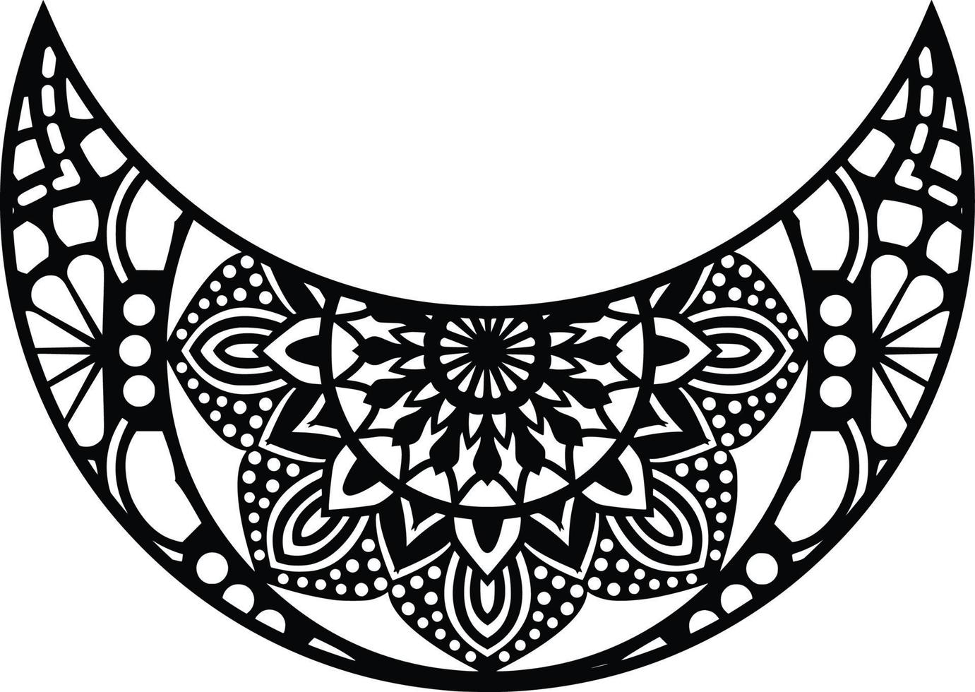 Moon mandala , design for picture, mugs, tshirt vector