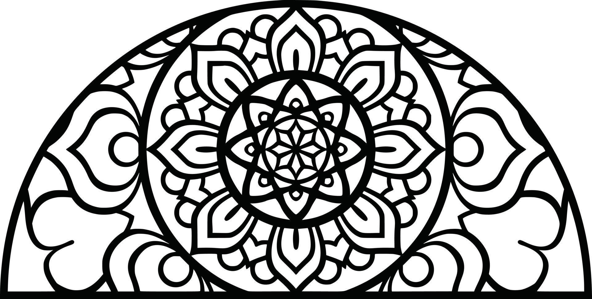 Half round , mandala patern , design element vector