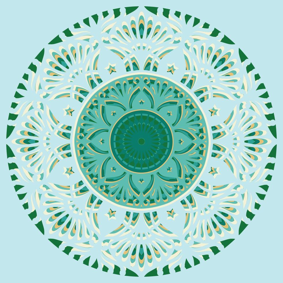 Reversa mandala , 7 layers , design for laser machine vector