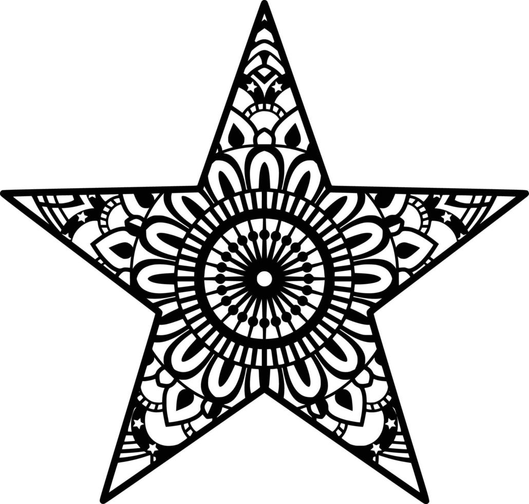 Star mandala , design for mugs, tshirt vector