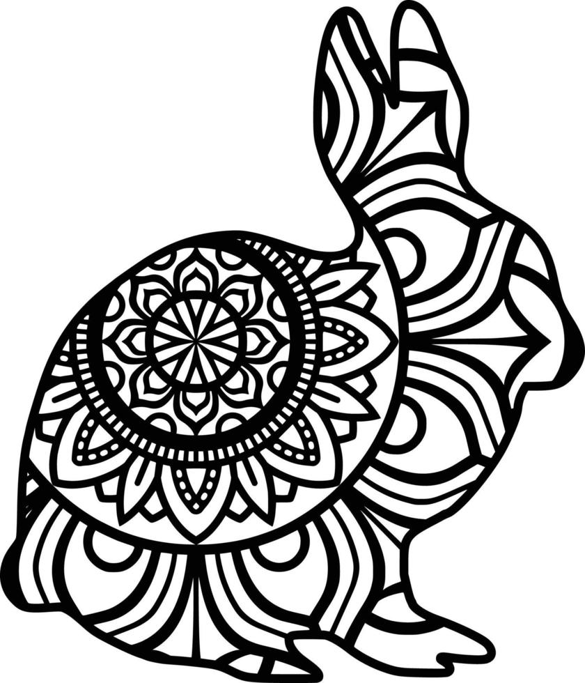 Rabbit 2 , mandala . vector