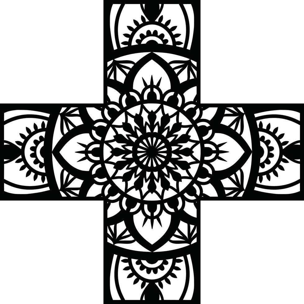 Plus , mandala , design for laser machine vector