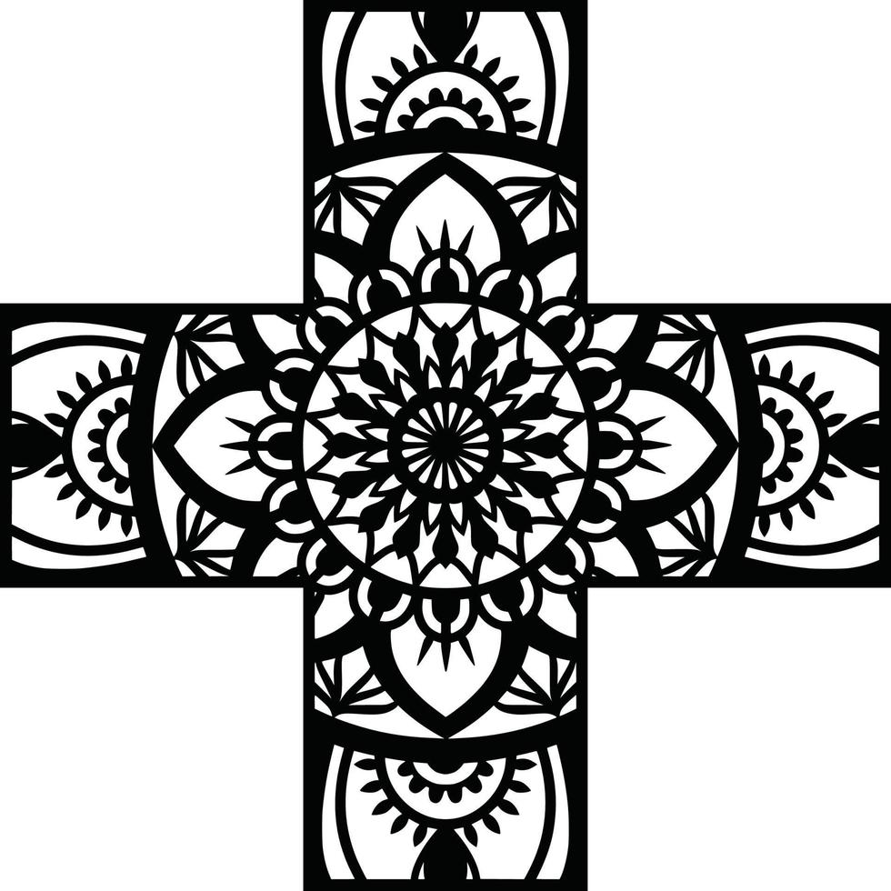 Plus , mandala , design for laser machine vector