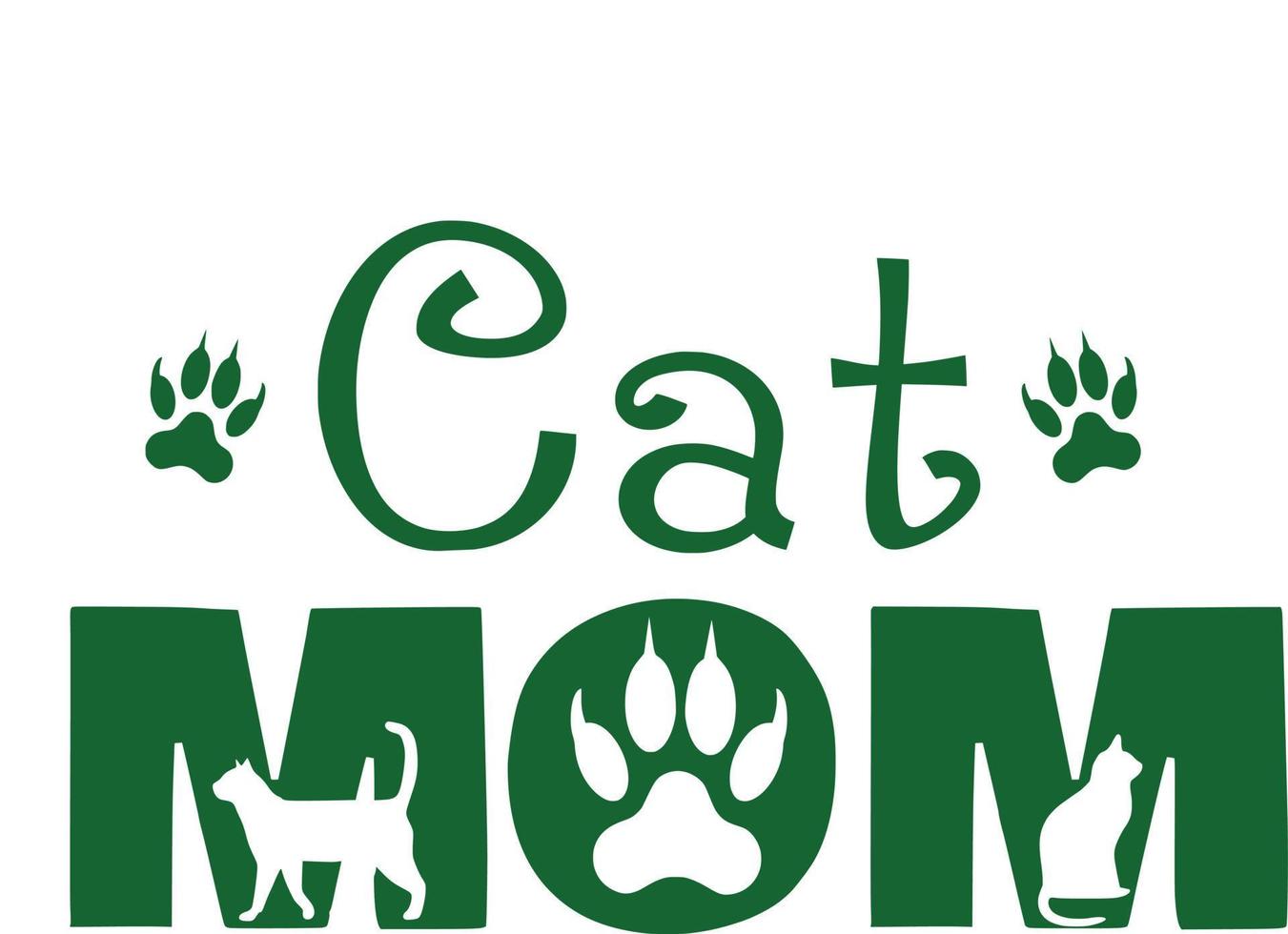 Cat mom , tshirt ,mug design vector