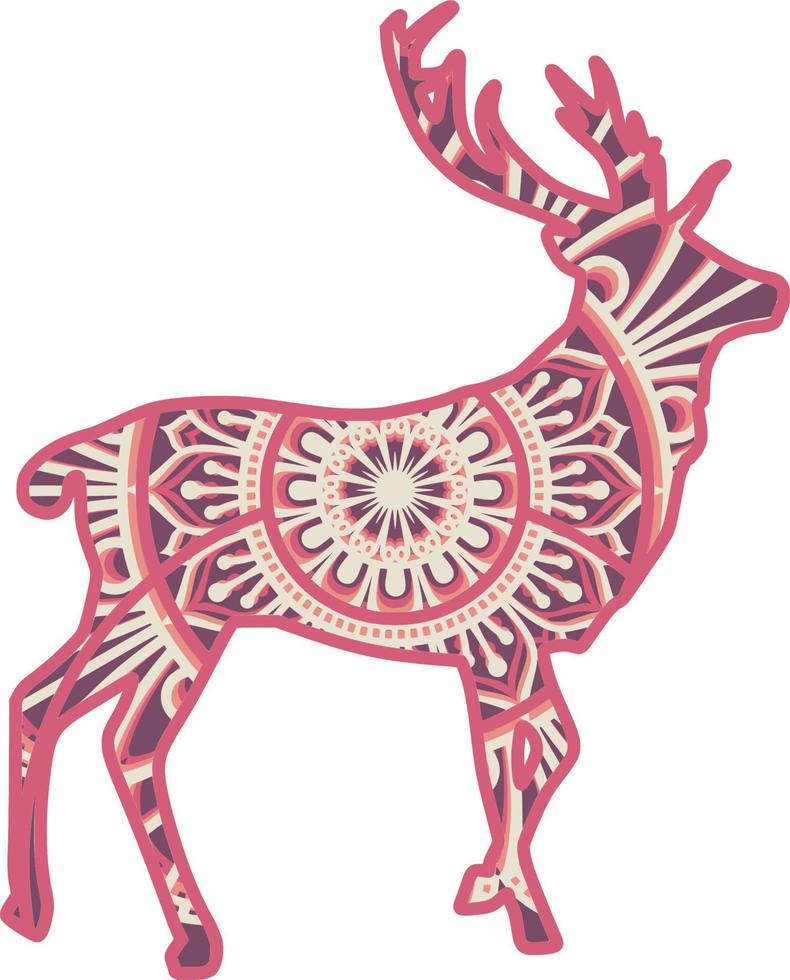 Deer ,  design from 5 layers , fit for lase machine vector