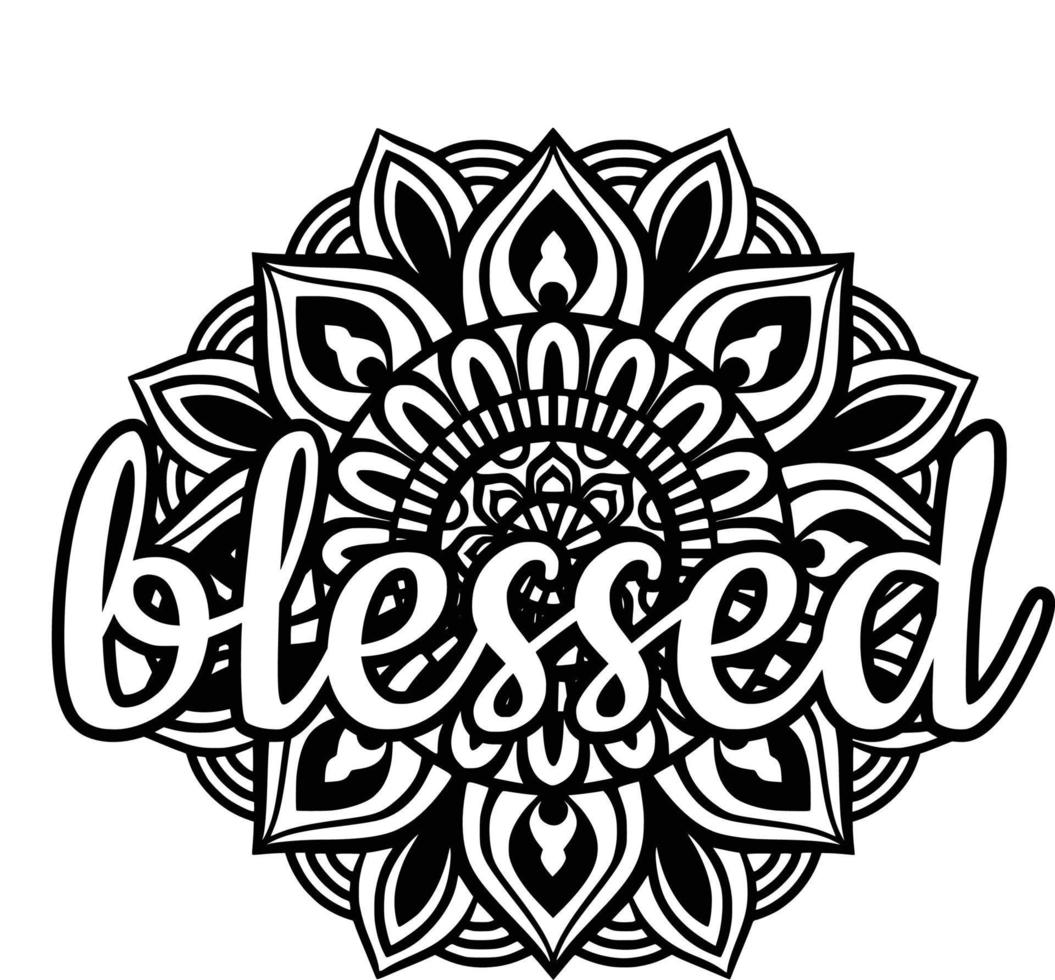 Blessed mandala , design for tshirt, mugs vector