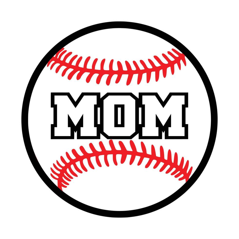 béisbol de mamá, elemento de diseño vector