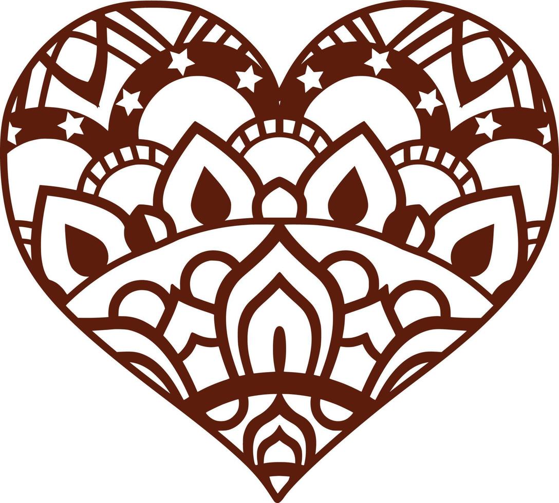 Heart 3 , mandala, perfect for a laser cutter vector
