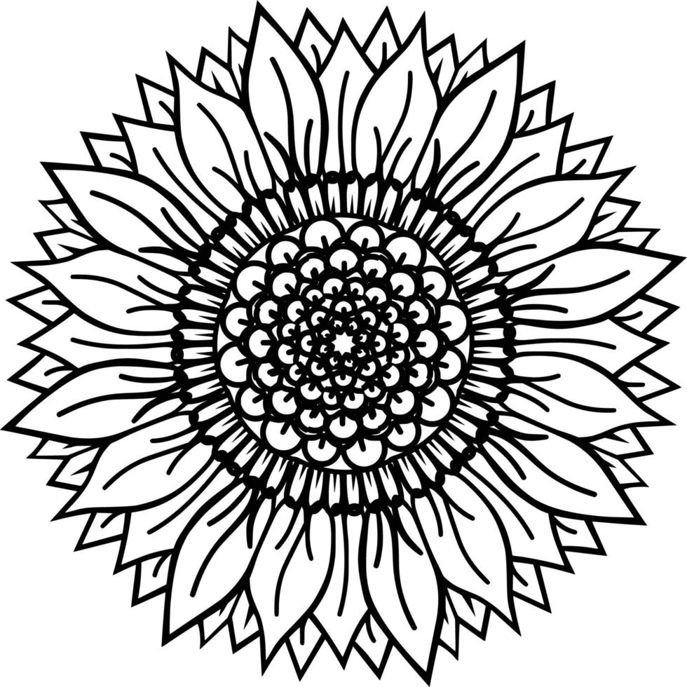 Sunflower mandala, design for mugs, , tshirt vector