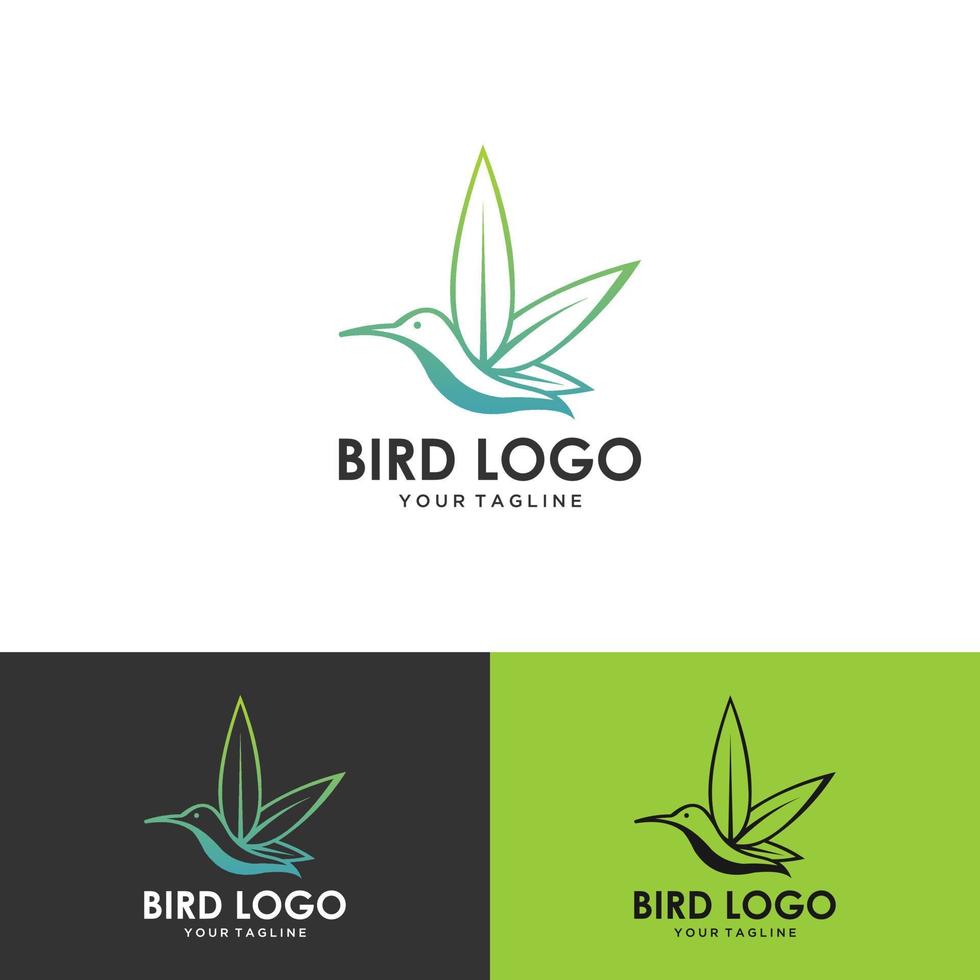 Hummingbird logo vector icon illustration line outline