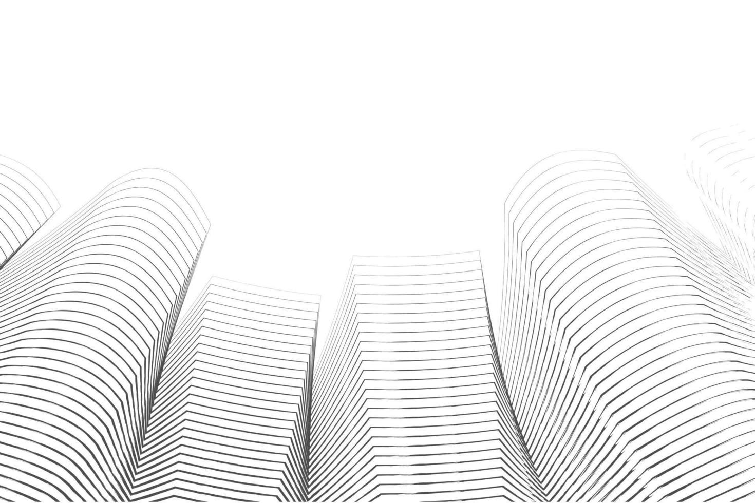 Architecture abstract background with copy space. Line art black and white vector
