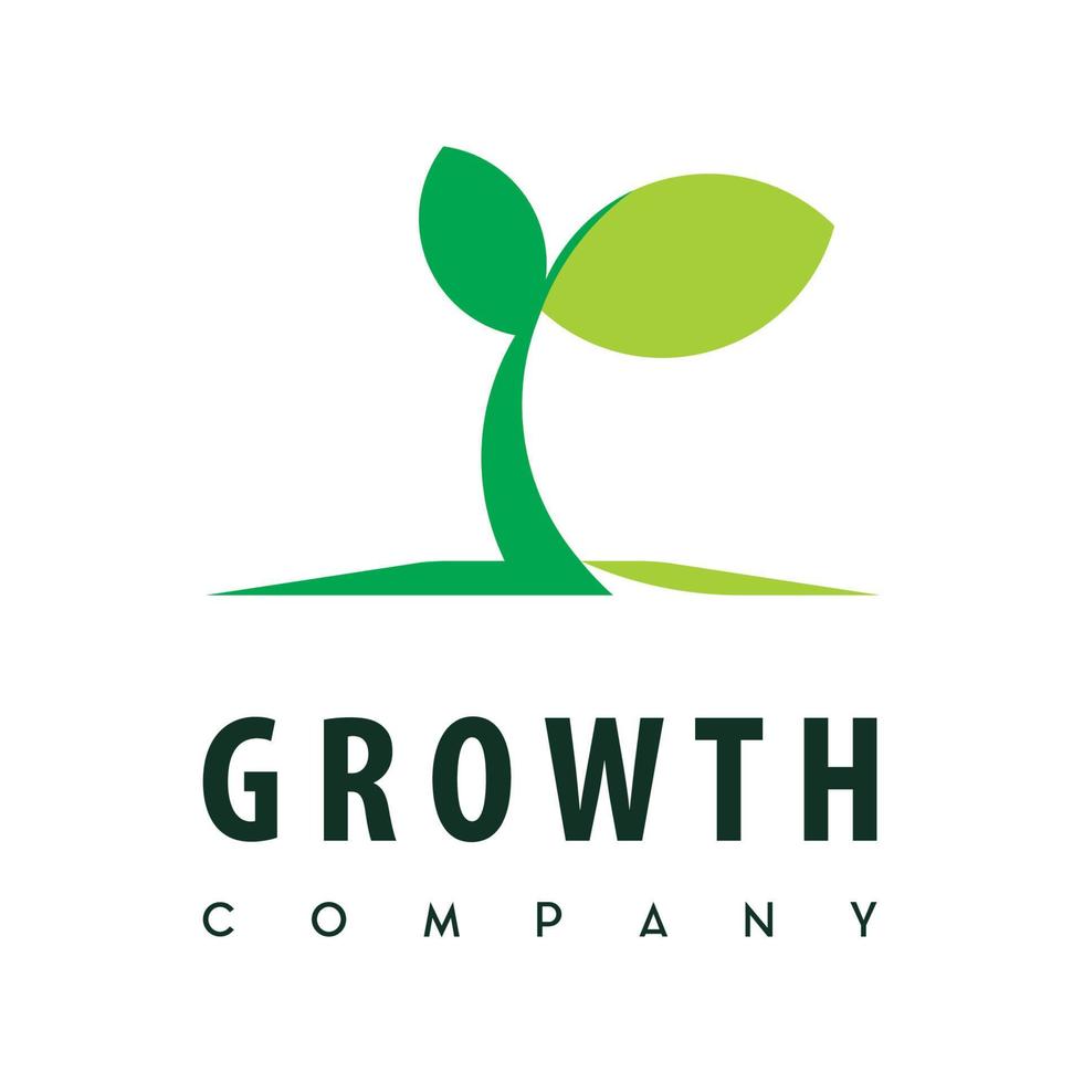 logotipo de la planta, símbolo de la empresa en crecimiento vector